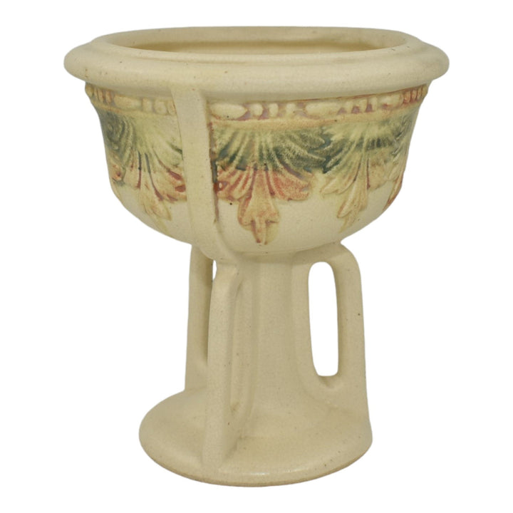 Weller Roma 1910-20s Vintage Art Pottery Ivory Ceramic Compote