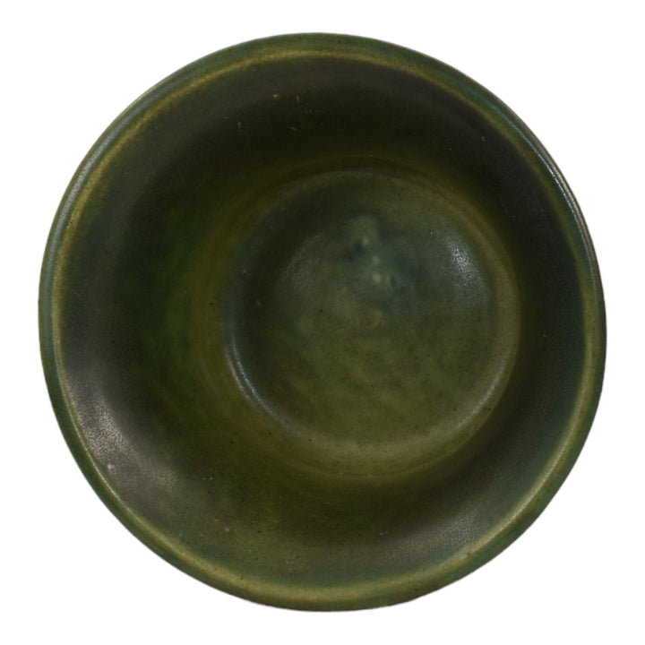Roseville Zephyr Lily Brown 1946 Vintage Art Pottery Handled Ceramic Bowl 470-5