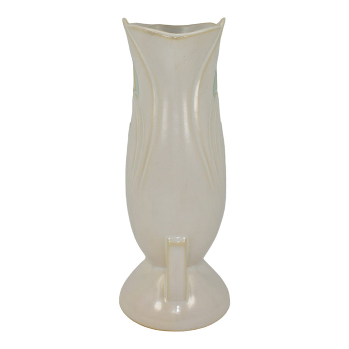 Roseville Silhouette White 1950 Mid Century Modern Pottery Ceramic Vase 785-9
