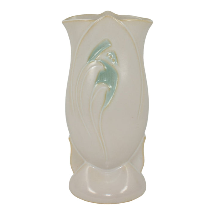 Roseville Silhouette White 1950 Mid Century Modern Pottery Ceramic Vase 785-9