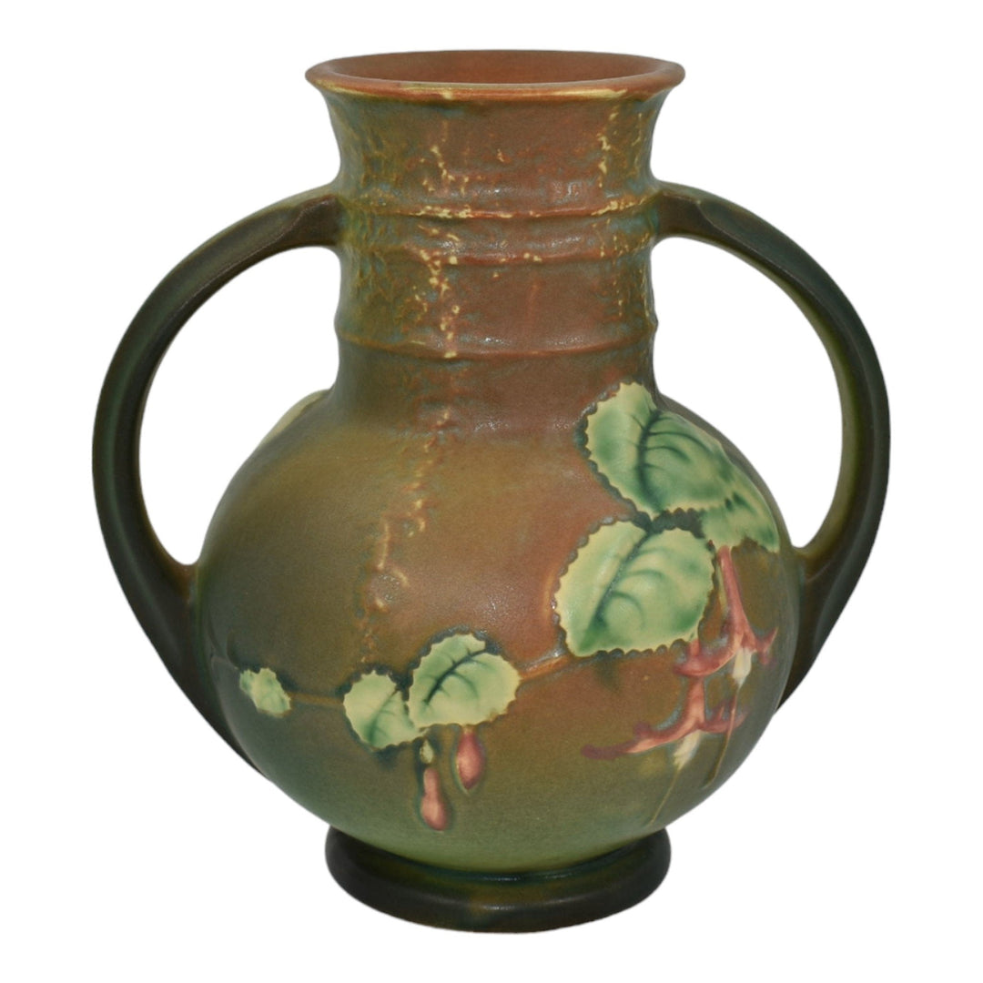 Roseville Fuchsia Green 1938 Vintage Art Pottery Ceramic Vase 891-6