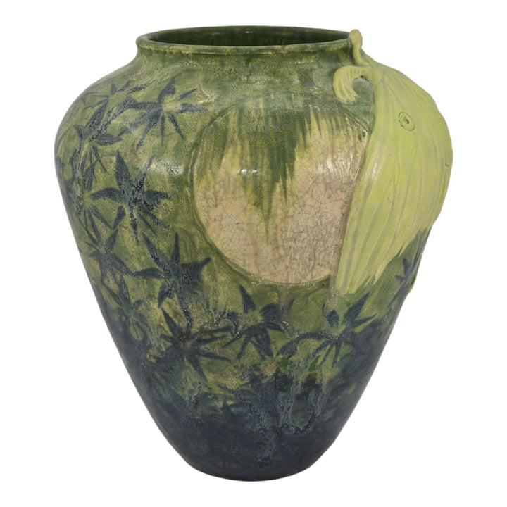 Freiwald Studio Art Pottery Contemporary Hand Made Green Ceramic Moth Vase
