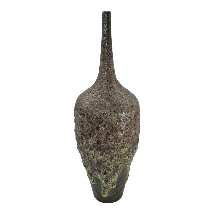 Freiwald Studio Pottery Hand Made Mottled Lava Glaze Purple Ceramic Floor Vase - Just Art Pottery