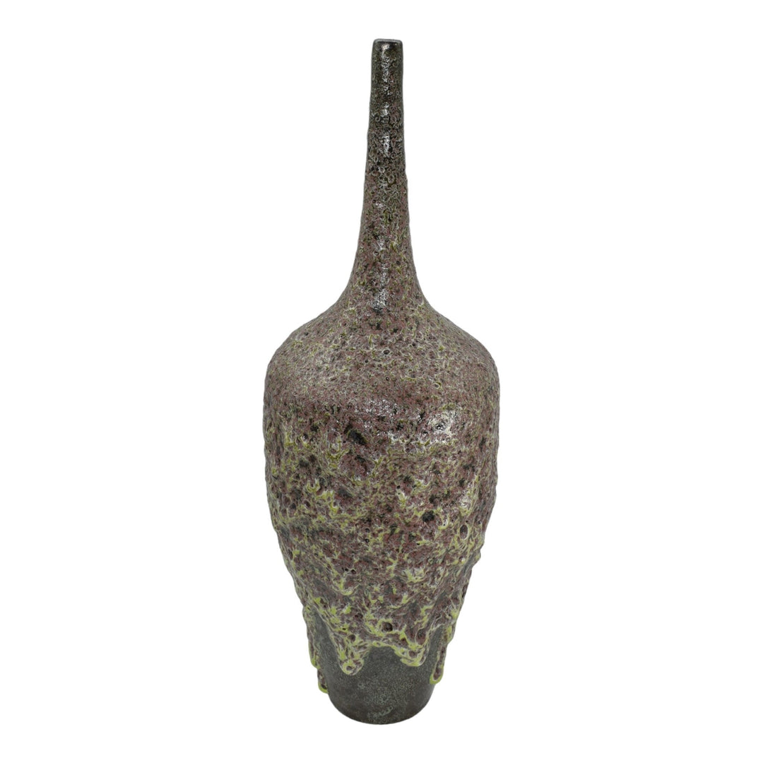 Freiwald Studio Pottery Hand Made Mottled Lava Glaze Purple Ceramic Floor Vase - Just Art Pottery