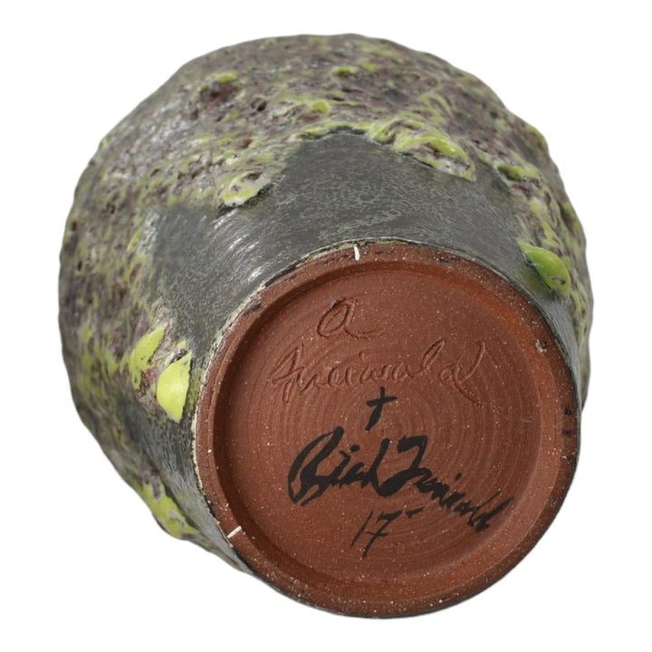 Freiwald Studio Pottery Hand Made Mottled Lava Glaze Purple Ceramic Floor Vase - Just Art Pottery