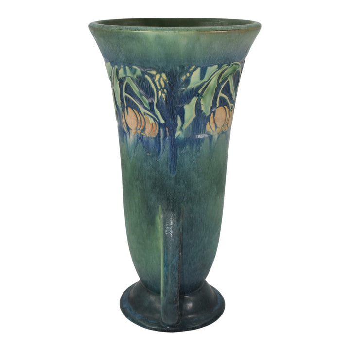 Roseville Baneda Green 1932 Vintage Arts And Crafts Pottery Ceramic Vase 598-12