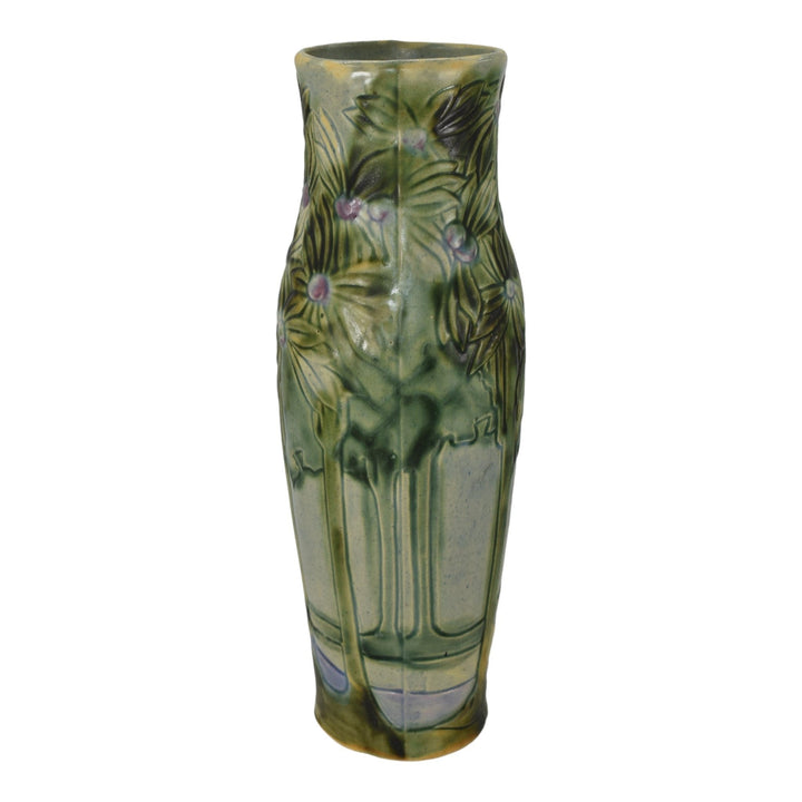 Roseville Pottery Vista 1920 Vintage Arts And Crafts Tall Ceramic Vase 128-15