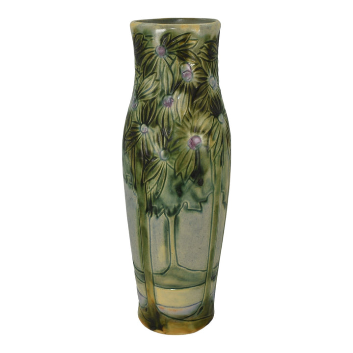 Roseville Pottery Vista 1920 Vintage Arts And Crafts Tall Ceramic Vase 128-15