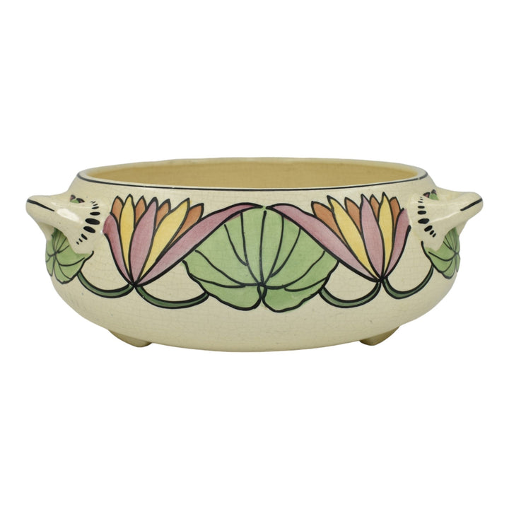 Roseville Persian Creamware 1916 Vintage Pottery Floral Handled Ceramic Bowl 316