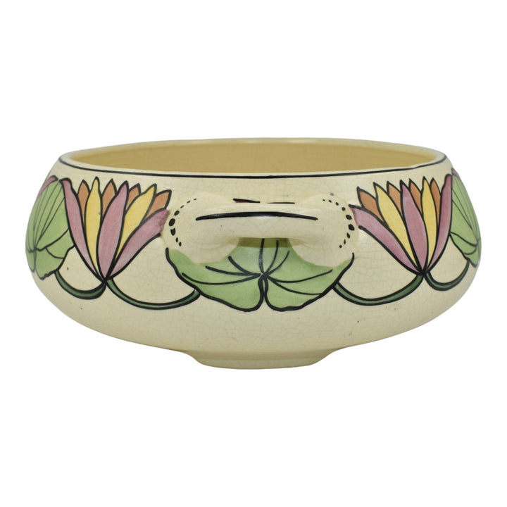 Roseville Persian Creamware 1916 Vintage Pottery Floral Handled Ceramic Bowl 316