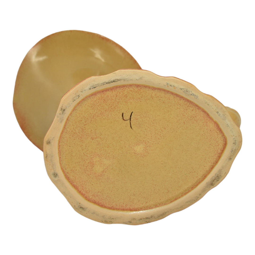 Roseville Tourmaline Orange Yellow 1933 Art Deco Pottery Ceramic Cornucopia Vase - Just Art Pottery