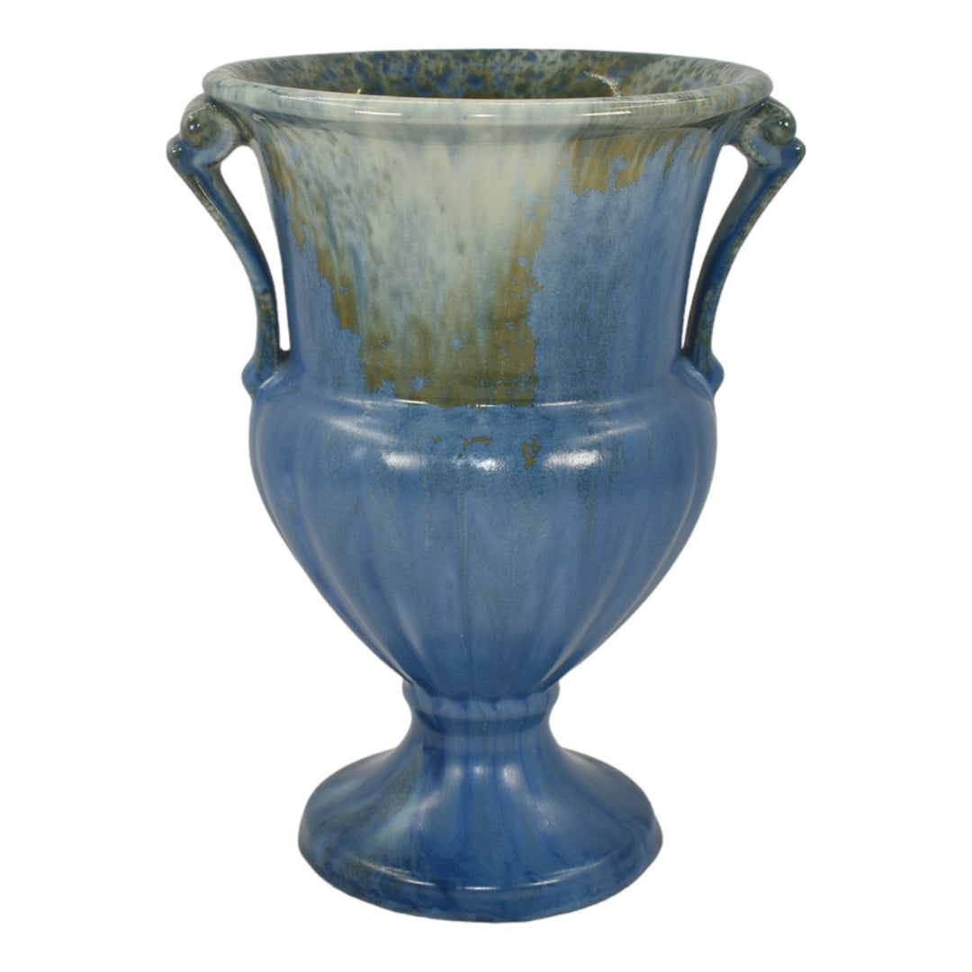 Roseville Tourmaline Blue 1933 Vintage Art Deco Pottery Ceramic Vase 105-8
