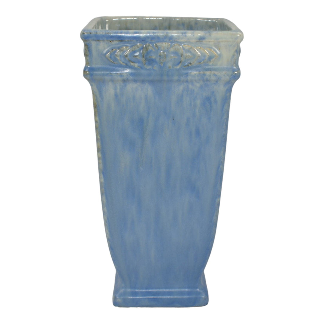 Roseville Tourmaline Blue 1933 Vintage Art Deco Pottery Ceramic Vase 612-7