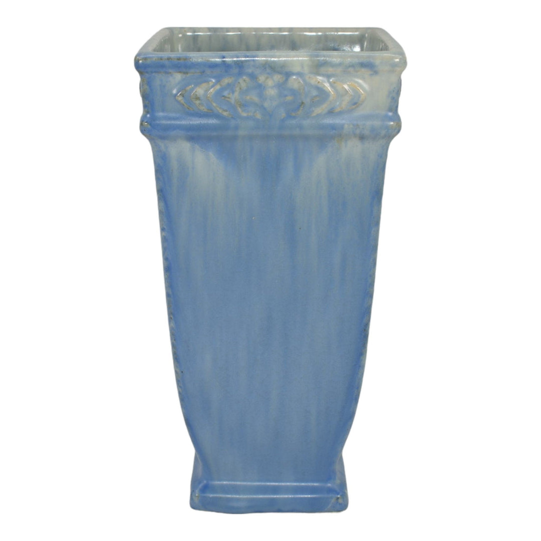 Roseville Tourmaline Blue 1933 Vintage Art Deco Pottery Ceramic Vase 612-7