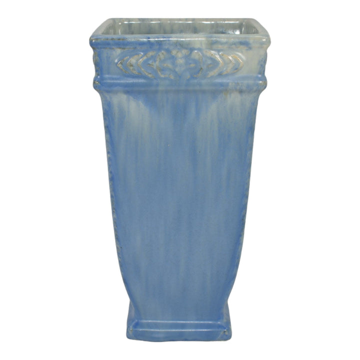 Roseville Tourmaline Blue 1933 Vintage Art Deco Pottery Ceramic Vase 612-7