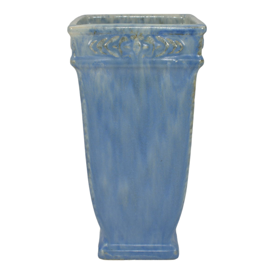 Roseville Tourmaline Blue 1933 Vintage Art Deco Pottery Ceramic Vase 612-7