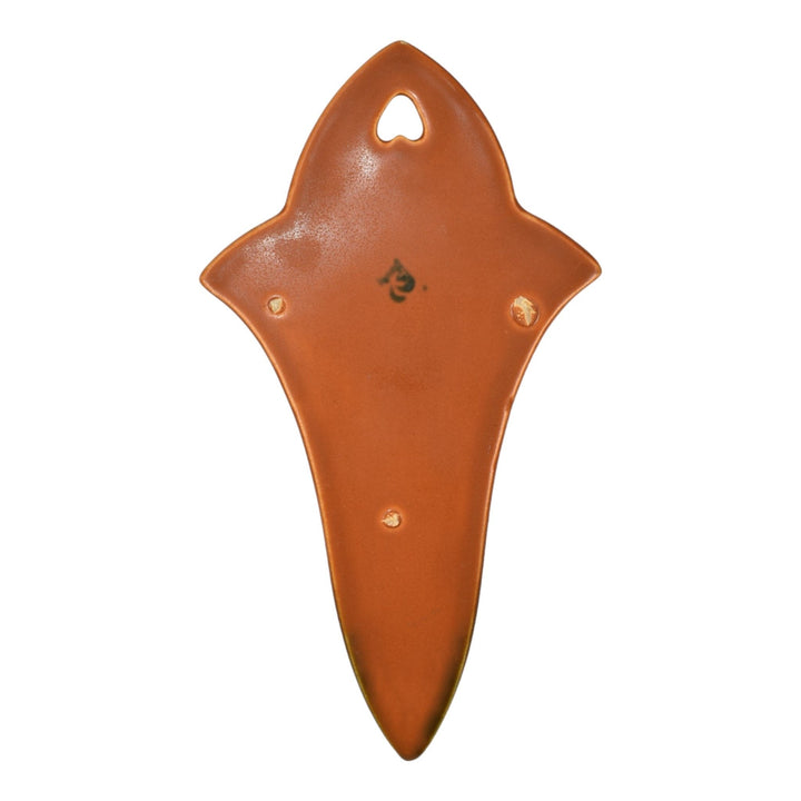 Roseville Rosecraft Burnt Orange 1920 Vintage Art Pottery Wall Pocket 1236-9