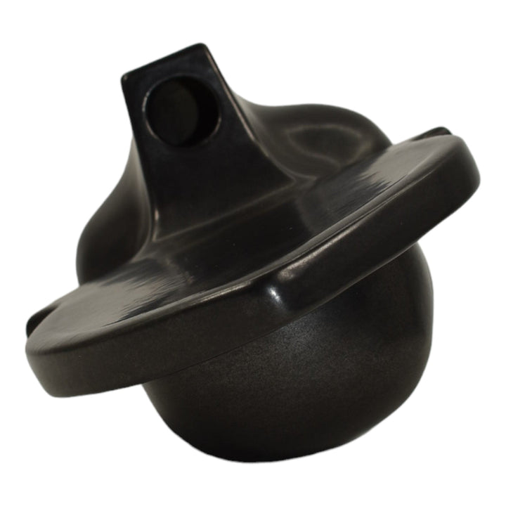 Roseville Burmese Black 1950 Mid Century Modern Pottery Male Candle Holder 80-B