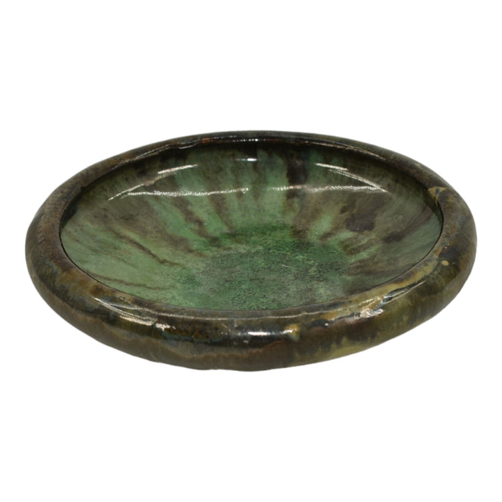 Fulper 1910-16 Vintage Arts And Crafts Pottery Green Glaze Ceramic Bowl 027