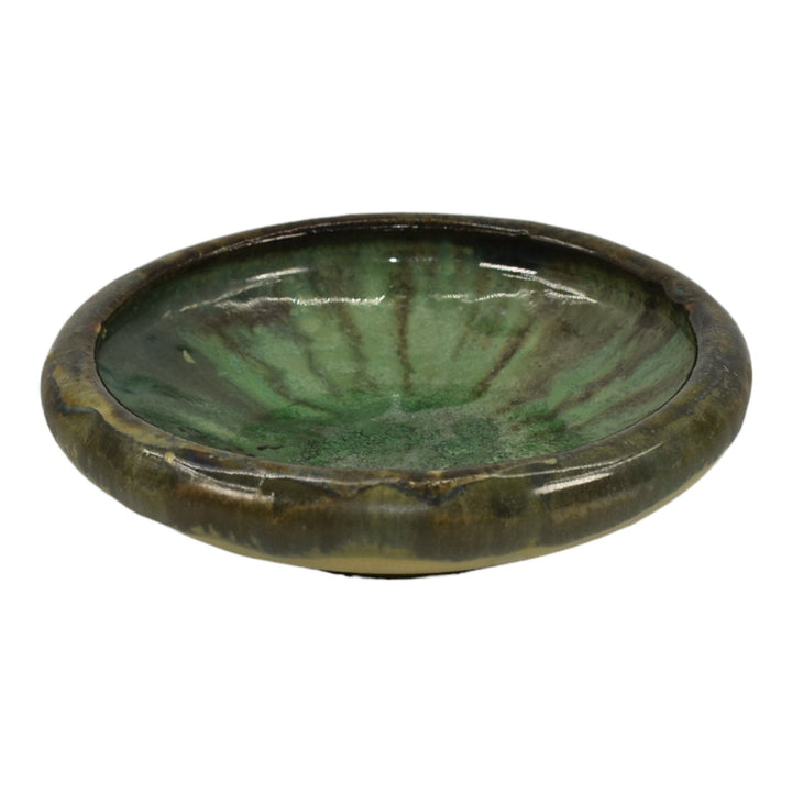 Fulper 1910-16 Vintage Arts And Crafts Pottery Green Glaze Ceramic Bowl 027