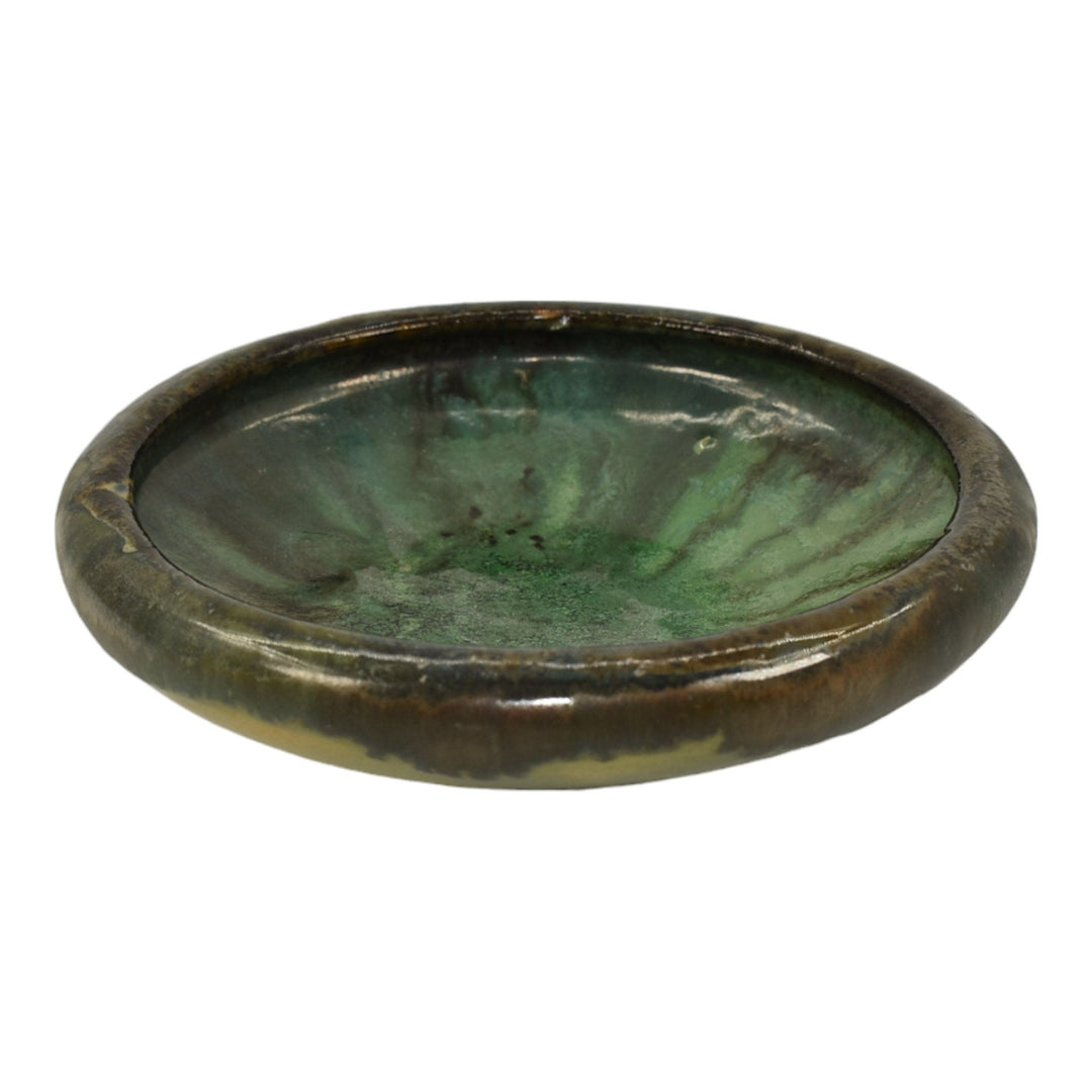 Fulper 1910-16 Vintage Arts And Crafts Pottery Green Glaze Ceramic Bowl 027