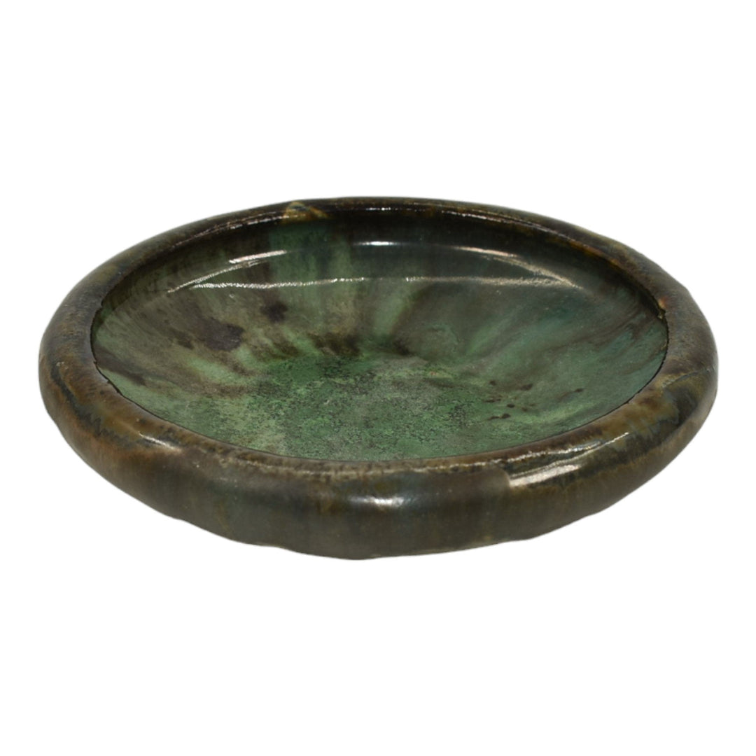 Fulper 1910-16 Vintage Arts And Crafts Pottery Green Glaze Ceramic Bowl 027