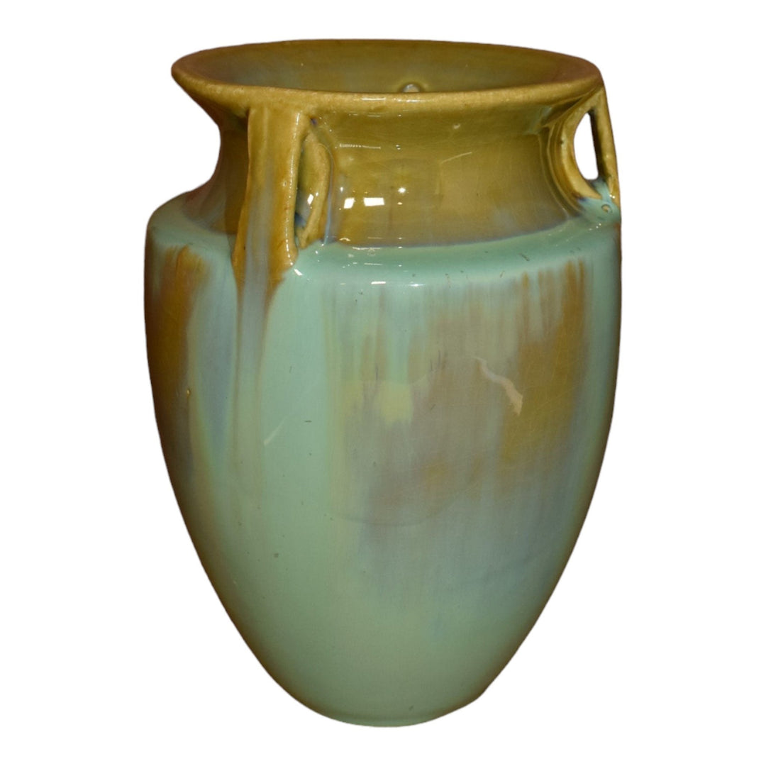 Fulper 1917-34 Arts And Crafts Pottery Green Aqua Flambe Ceramic Bullet Vase 530