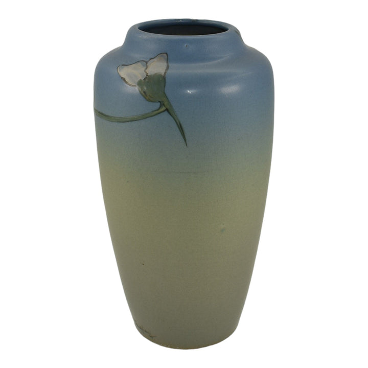 Weller Hudson 1920s Art Pottery Hand Painted Nasturtium Ceramic Vase England