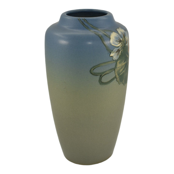 Weller Hudson 1920s Art Pottery Hand Painted Nasturtium Ceramic Vase England