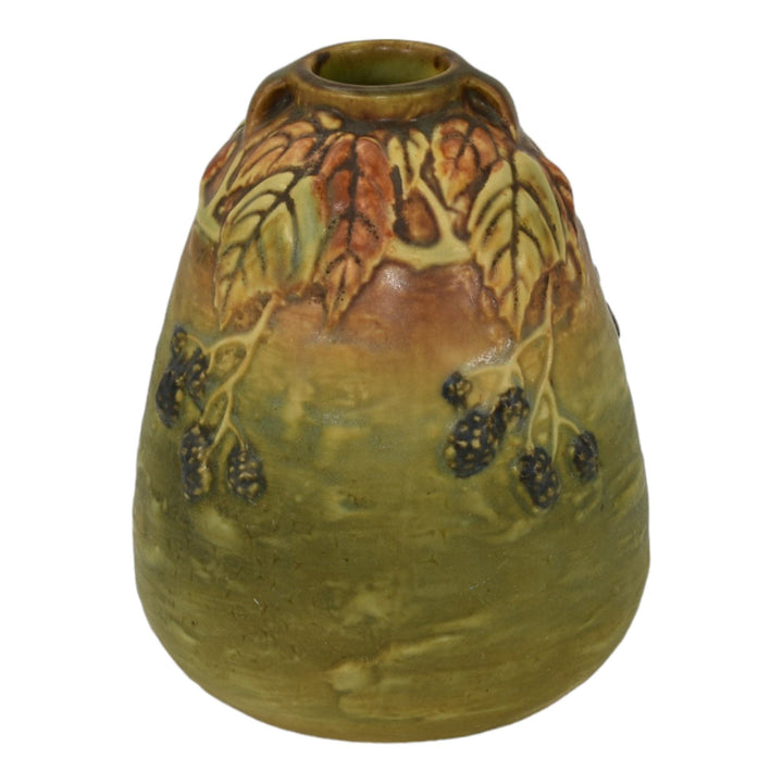 Roseville Blackberry 1932 Vintage Art Pottery Green Bee Hive Ceramic Vase 569-5