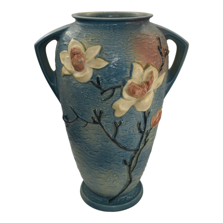 Roseville Magnolia Blue 1943 Mid Century Modern Art Pottery Floor Vase 100-18