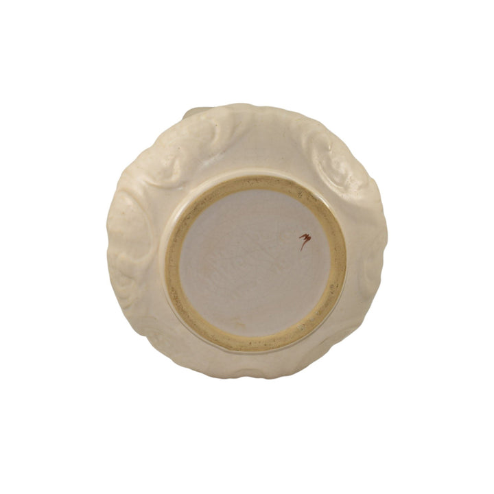 Weller Delsa 1930s Vintage Art Pottery White With Red Carnations Ceramic Vase - Just Art Pottery