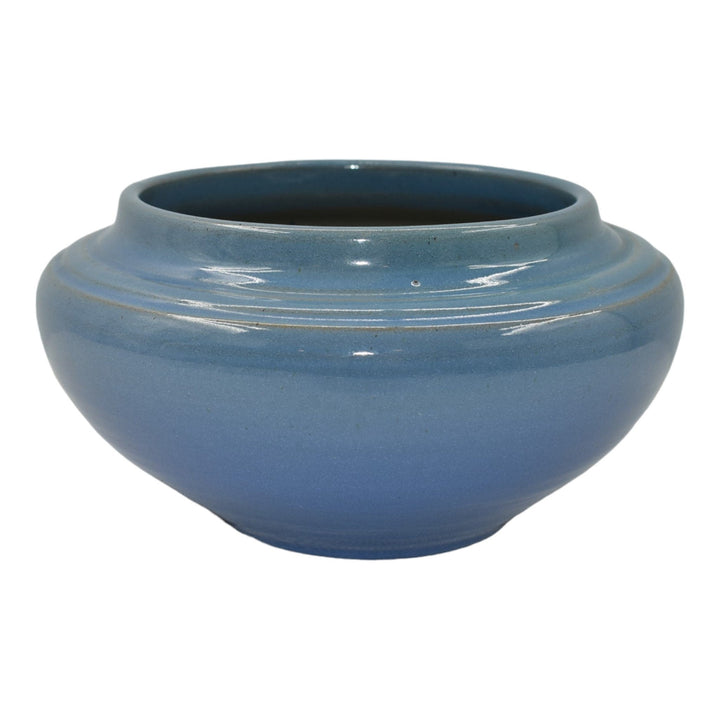 North Dakota School of Mines UND Art Pottery Blue Incised Ceramic Vase Mattson