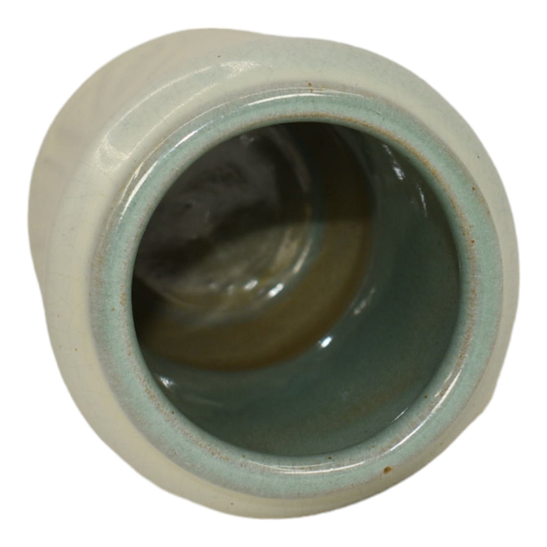 North Dakota School of Mines UND Vintage Art Pottery White Floral Ceramic Vase - Just Art Pottery