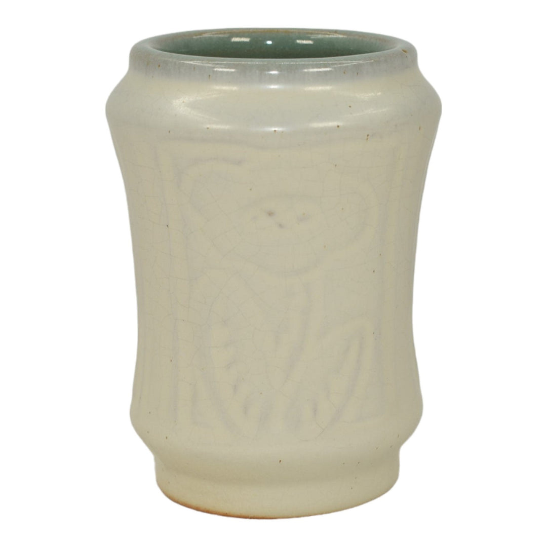 North Dakota School of Mines UND Vintage Art Pottery White Floral Ceramic Vase - Just Art Pottery
