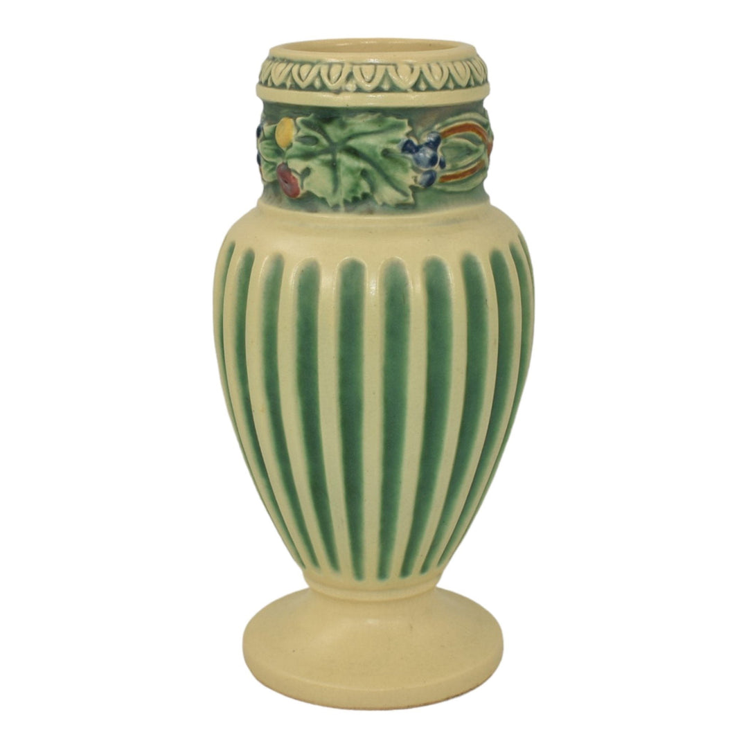 Roseville Corinthian 1923 Vintage Art Pottery Green And Ivory Flower Vase 215-7