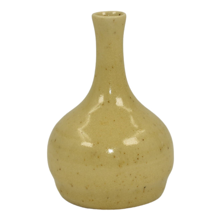 Pigeon Forge Tennessee Mid Century Modern Pottery Yellow Cabinet Vase Boling