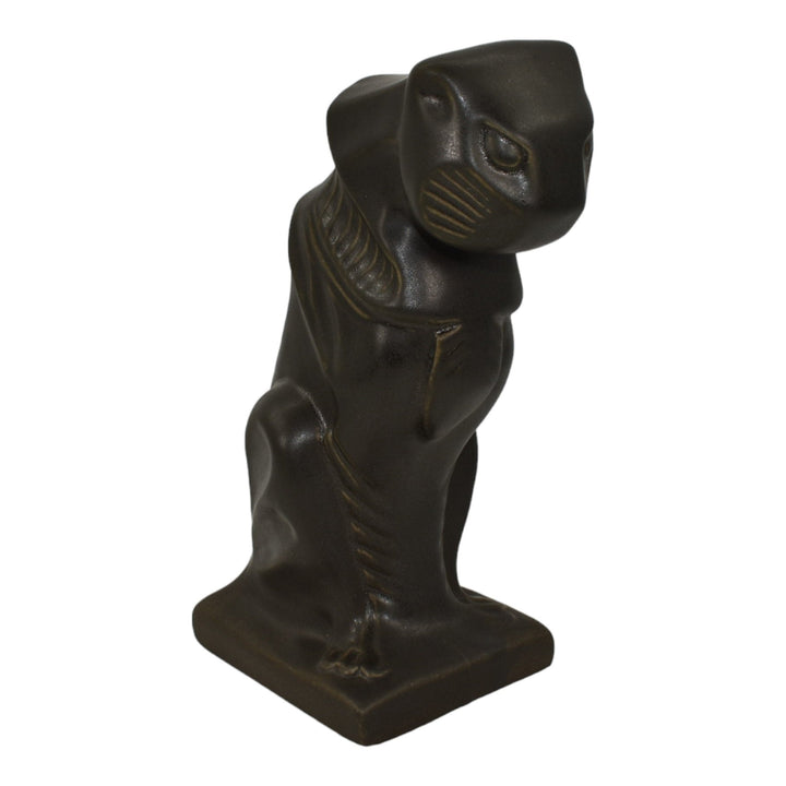 Pigeon Forge Tennessee Pottery Matte Black Egyptian Cat Statue Figurine Ferguson