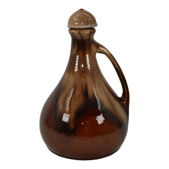 Brush McCoy Brown Onyx 1930s Vintage Pottery Ceramic Musical Jug With Stopper
