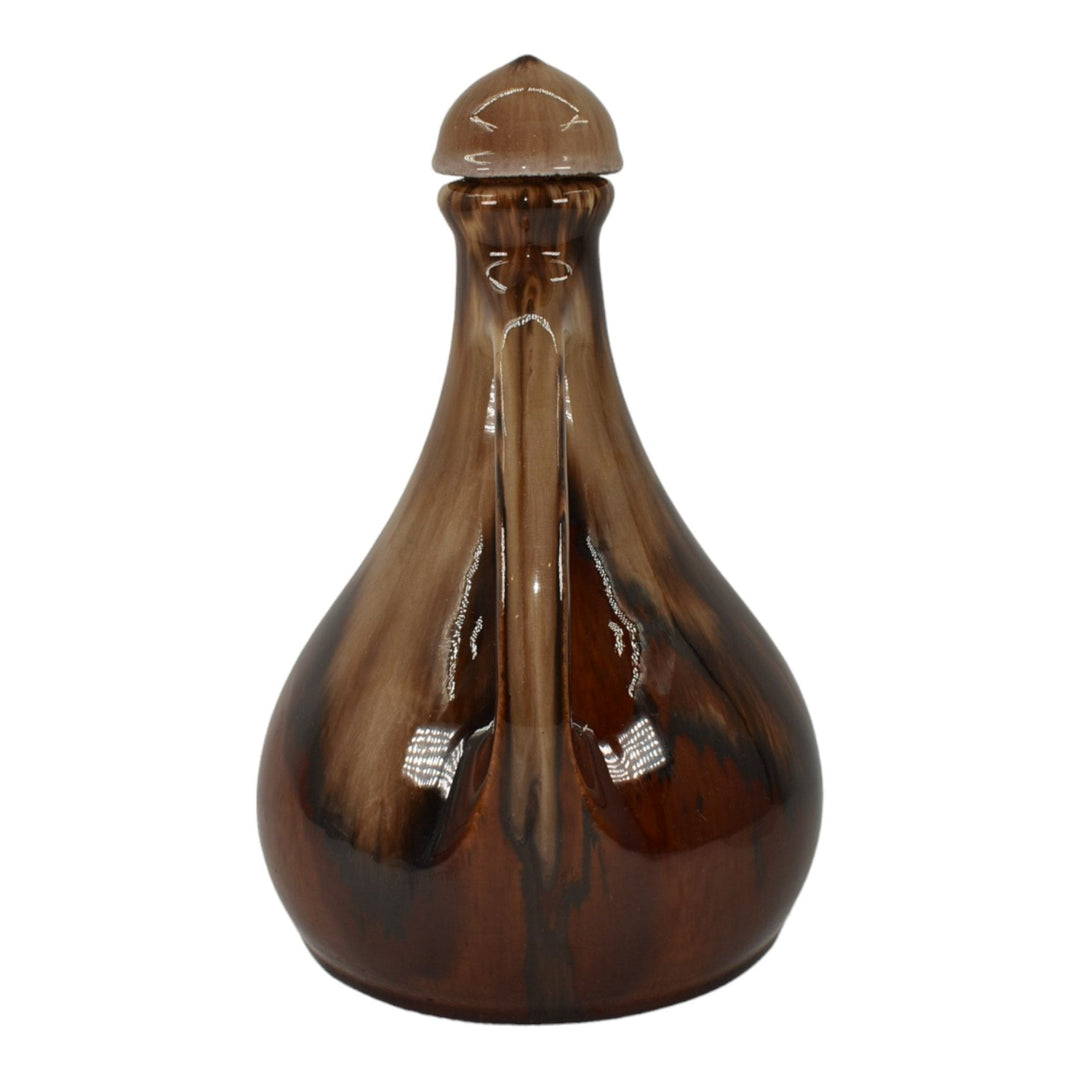 Brush McCoy Brown Onyx 1930s Vintage Pottery Ceramic Musical Jug With Stopper