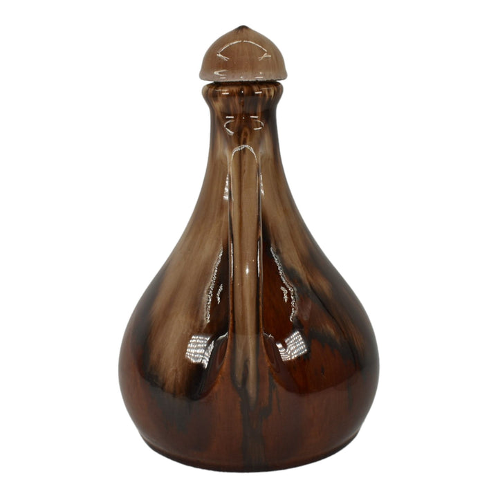 Brush McCoy Brown Onyx 1930s Vintage Pottery Ceramic Musical Jug With Stopper