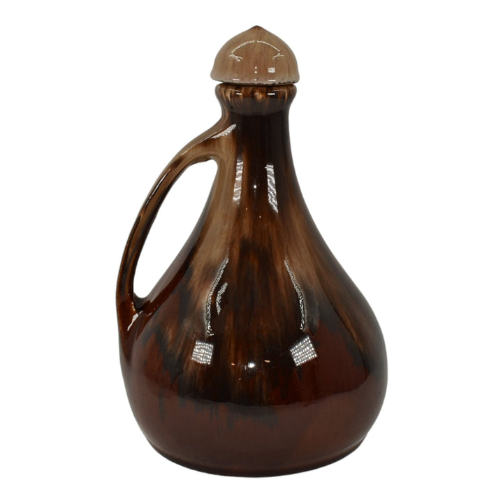 Brush McCoy Brown Onyx 1930s Vintage Pottery Ceramic Musical Jug With Stopper