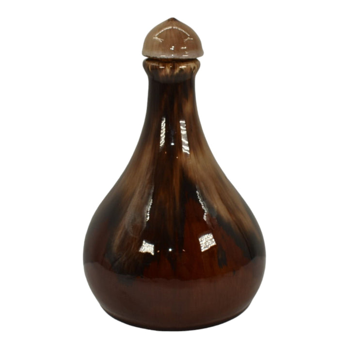 Brush McCoy Brown Onyx 1930s Vintage Pottery Ceramic Musical Jug With Stopper