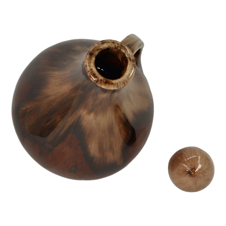 Brush McCoy Brown Onyx 1930s Vintage Pottery Ceramic Musical Jug With Stopper