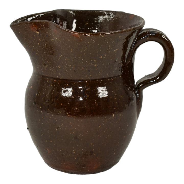 Jugtown North Carolina Pottery Vintage Art Pottery Mottled Brown Creamer Pitcher