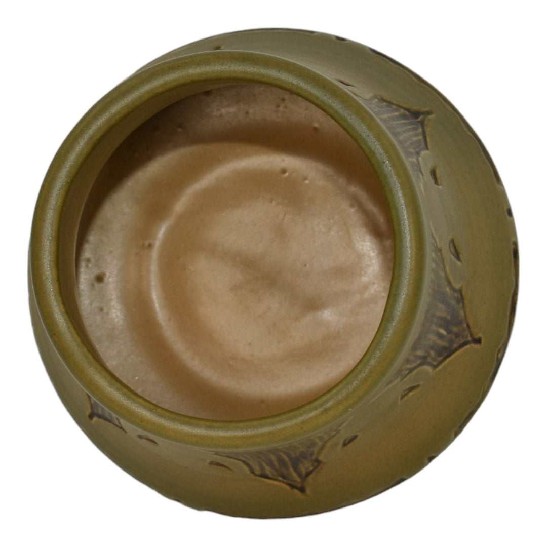 North Dakota School of Mines UND 1946 Vintage Pottery Green Ceramic Vase Reed - Just Art Pottery