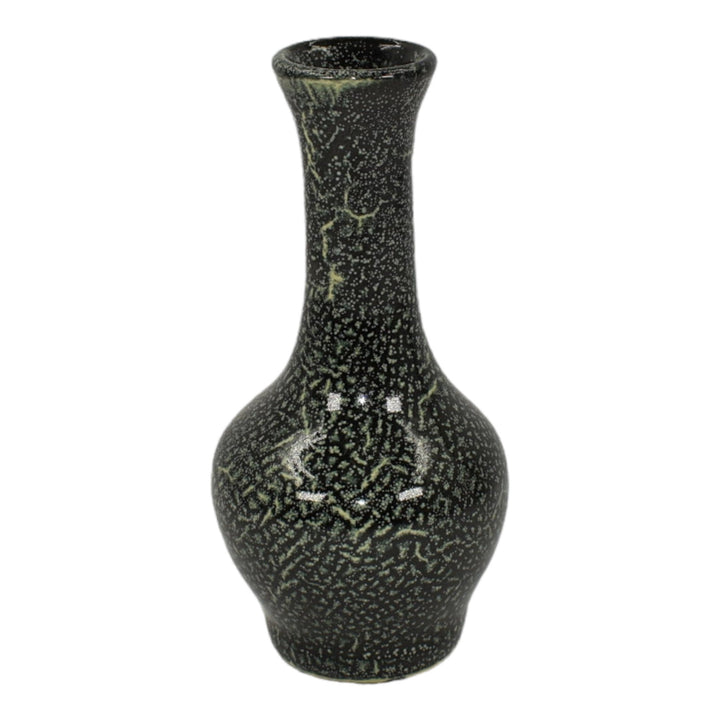 Pigeon Forge Tennessee Vintage Art Pottery Black Crackle Ceramic Vase Ownby