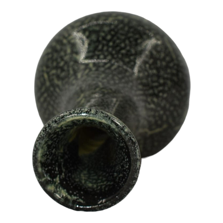 Pigeon Forge Tennessee Vintage Art Pottery Black Crackle Ceramic Vase Ownby
