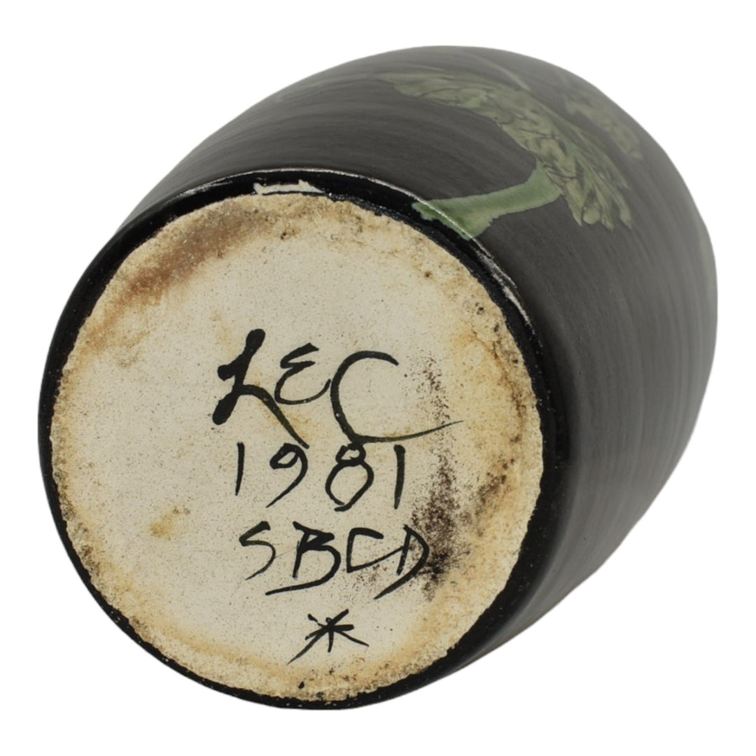 Santa Barbara Ceramic Design 1981 Art Pottery Hand Painted Columbine Vase Cosca - Just Art Pottery