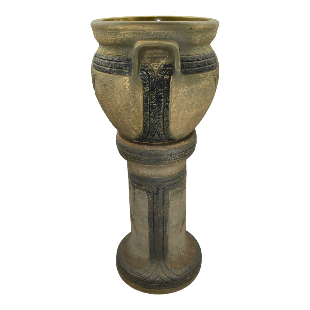 Roseville Mostique Gray 1916 Vintage Pottery Ceramic Jardiniere Pedestal 622-12 - Just Art Pottery
